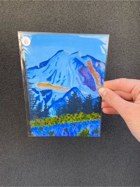 Mount Rainier Sunset Watercolor Print